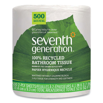 Seventh Generation® 100% Recycled Bathroom Tissue, Septic Safe, 2-ply, White, 500 Sheets-jumbo Roll, 60-carton freeshipping - TVN Wholesale